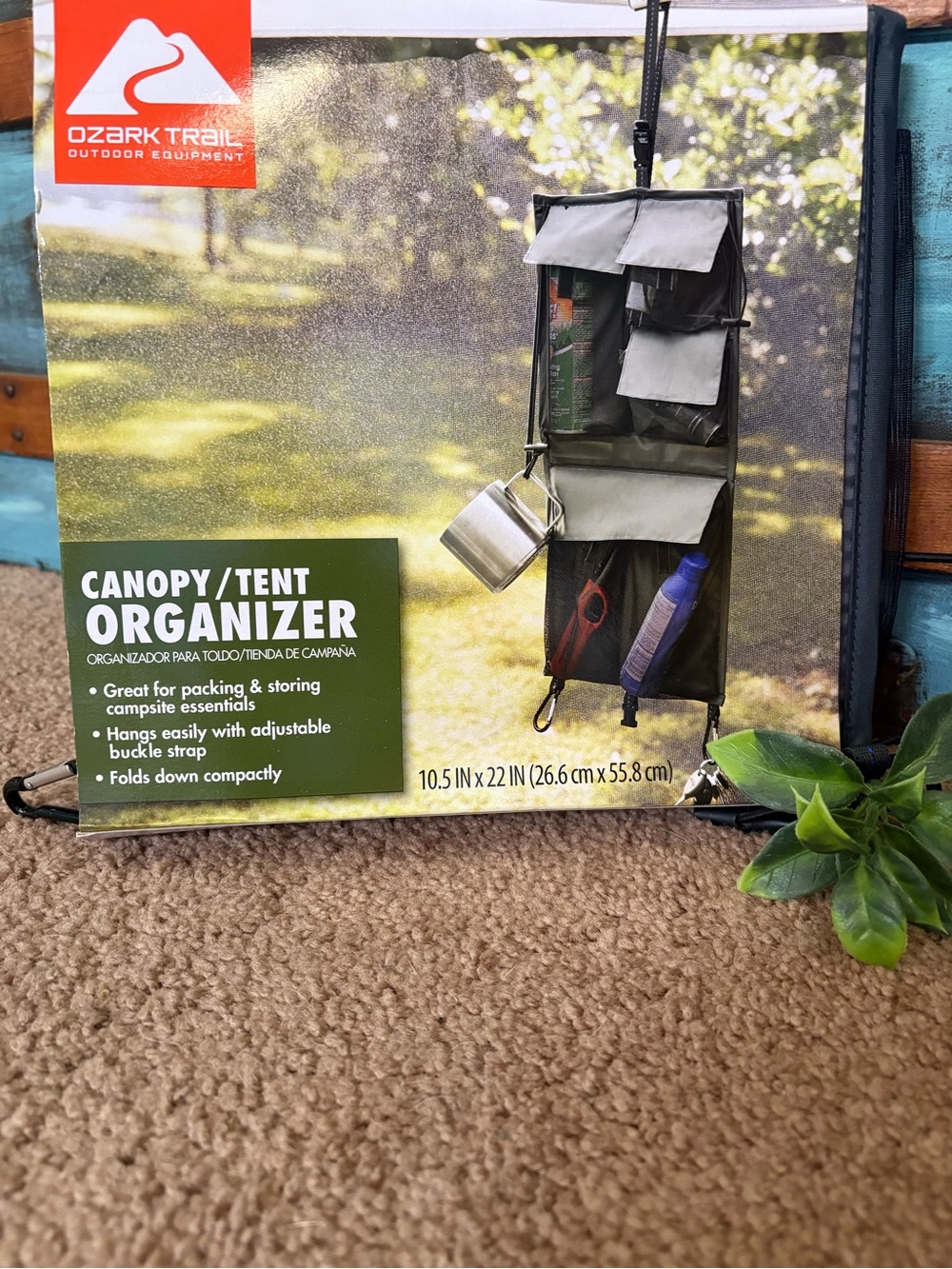 Ozark Trail Olive Green Hanging Canopy Organizer with Multiple Pockets